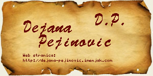 Dejana Pejinović vizit kartica